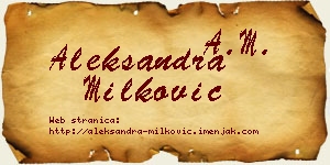 Aleksandra Milković vizit kartica